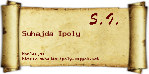 Suhajda Ipoly névjegykártya
